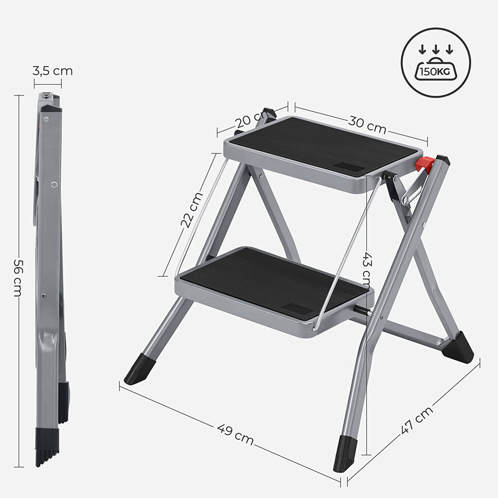 Redel, Songmics, 2 astet, 43cm hind ja info | Redelid | kaup24.ee