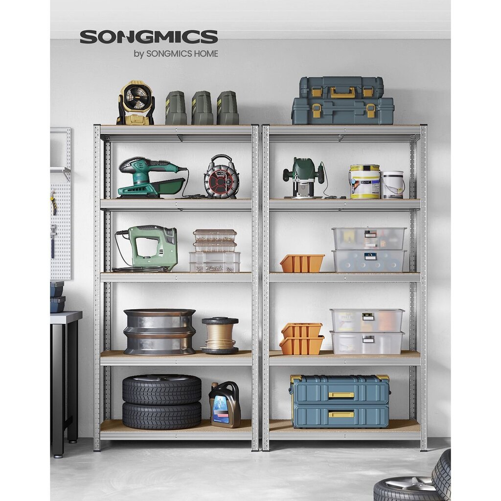 Hoiuriiul Songmics, 200 x 100 x 50 cm, hõbedane SHPME313 цена и информация | Riiulid tööriistadele | kaup24.ee