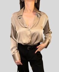 Женская темно-бежевая блузка больших размеров цена и информация | Женские блузки, рубашки | kaup24.ee