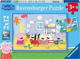 Pusle Ravensburger Peppa Pig, 2x12 tk hind ja info | Pusled | kaup24.ee