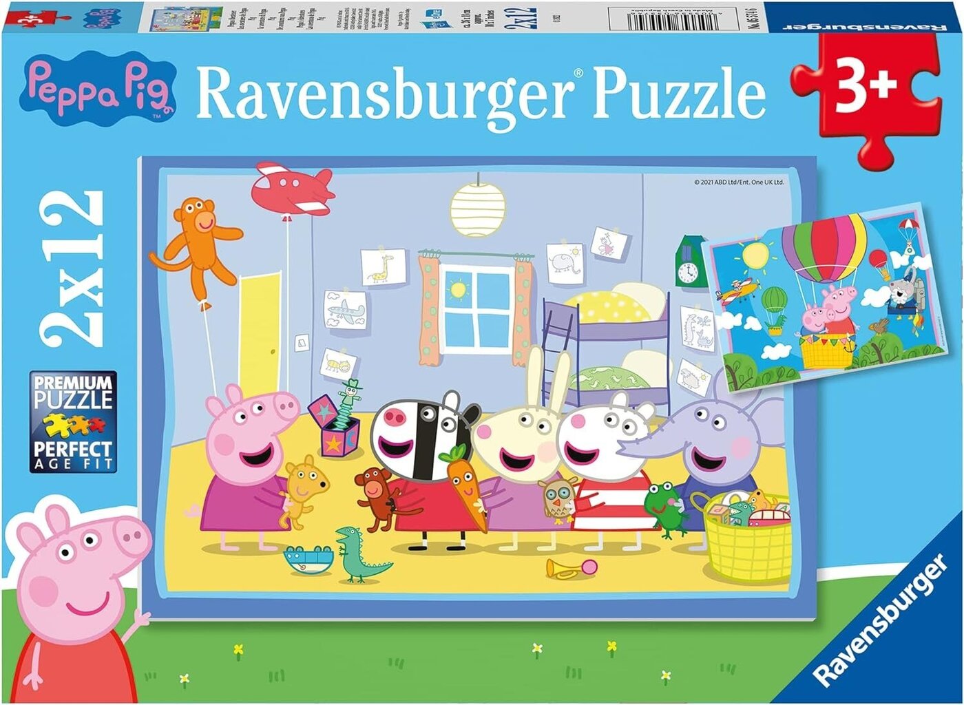 Pusle Ravensburger Peppa Pig, 2x12 tk hind ja info | Pusled | kaup24.ee