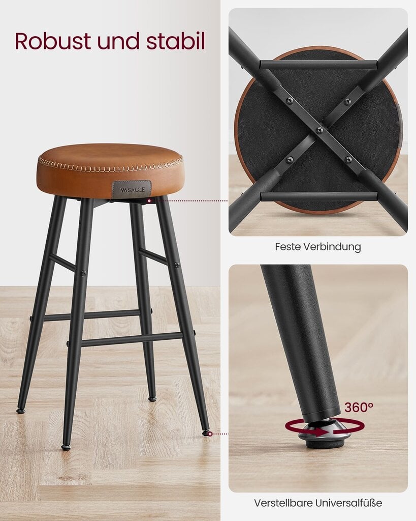 4-osaline toolide komplekt Vasagle, pruun hind ja info | Söögitoolid, baaritoolid | kaup24.ee