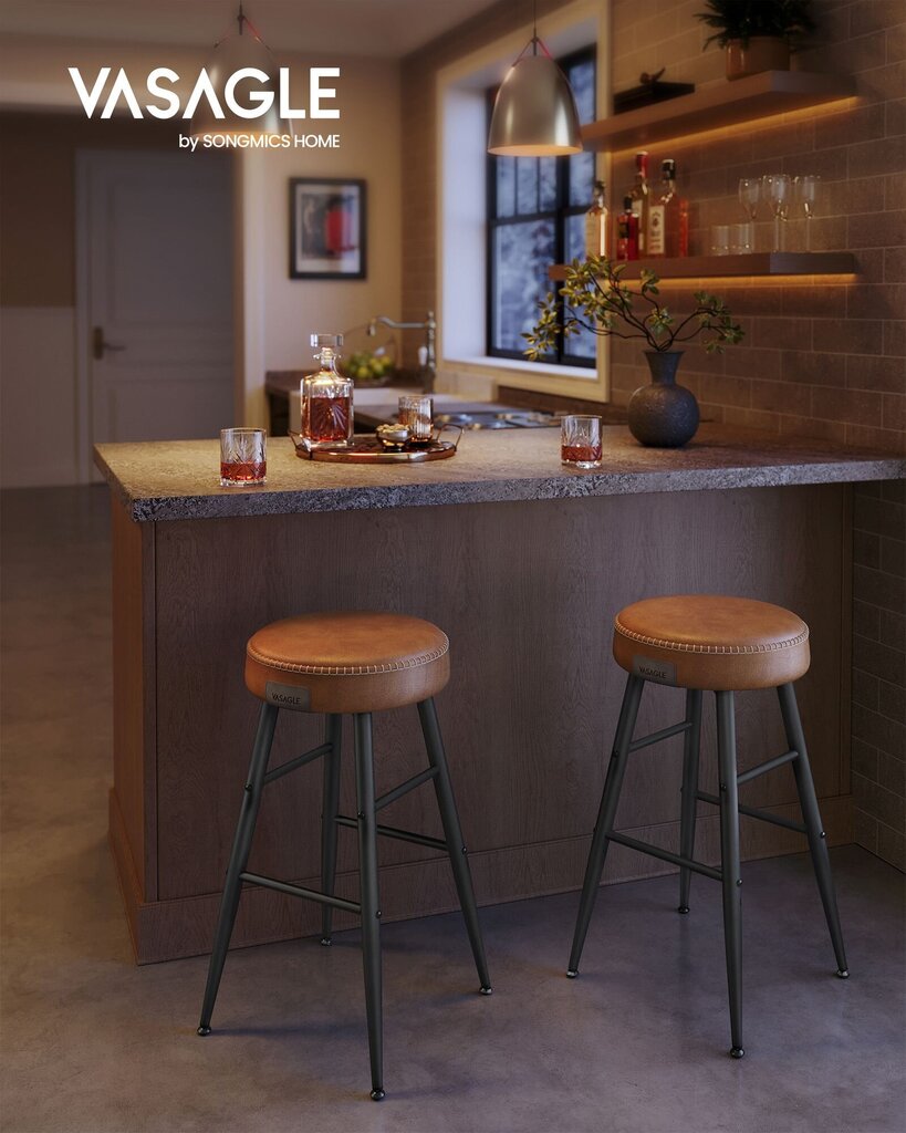 4-osaline toolide komplekt Vasagle, pruun цена и информация | Söögilaua toolid, köögitoolid | kaup24.ee