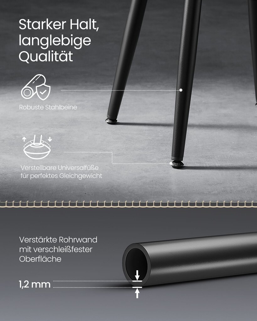 2-osaline toolide komplekt Vasagle, must hind ja info | Söögilaua toolid, köögitoolid | kaup24.ee