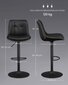 2-osaline toolide komplekt Vasagle, must цена и информация | Söögilaua toolid, köögitoolid | kaup24.ee