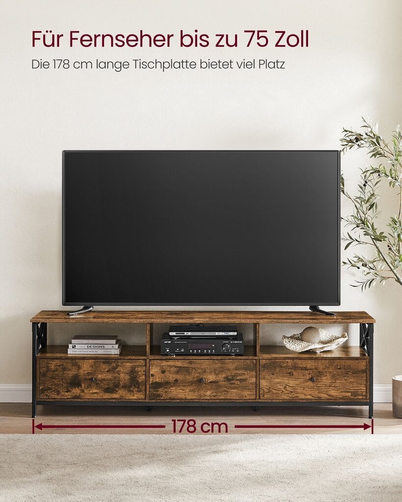 TV-alus Vasagle, pruun/must hind ja info | TV alused | kaup24.ee