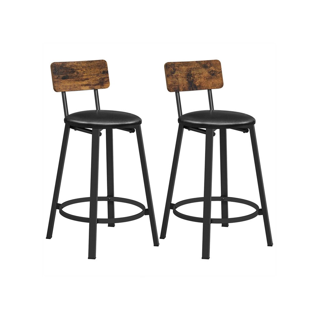 2-osaline toolide komplekt Vasagle, pruun/must hind ja info | Söögilaua toolid, köögitoolid | kaup24.ee