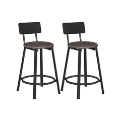 Комплект стульев из 2 предметов Левый, темно-коричневый/черный цена и информация | Стулья для кухни и столовой | kaup24.ee