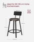 2-osaline toolide komplekt Vasagle, tume pruun/must цена и информация | Söögilaua toolid, köögitoolid | kaup24.ee