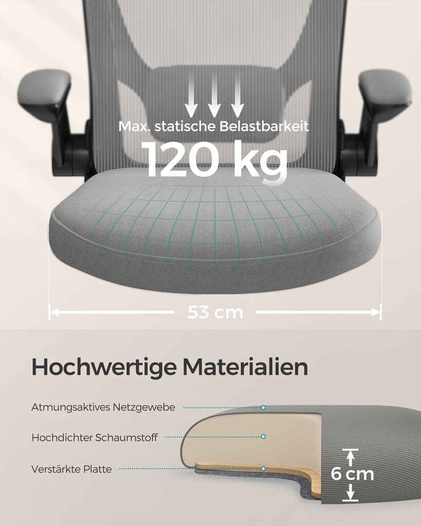 Kontoritool Songmics, hall hind ja info | Kontoritoolid | kaup24.ee