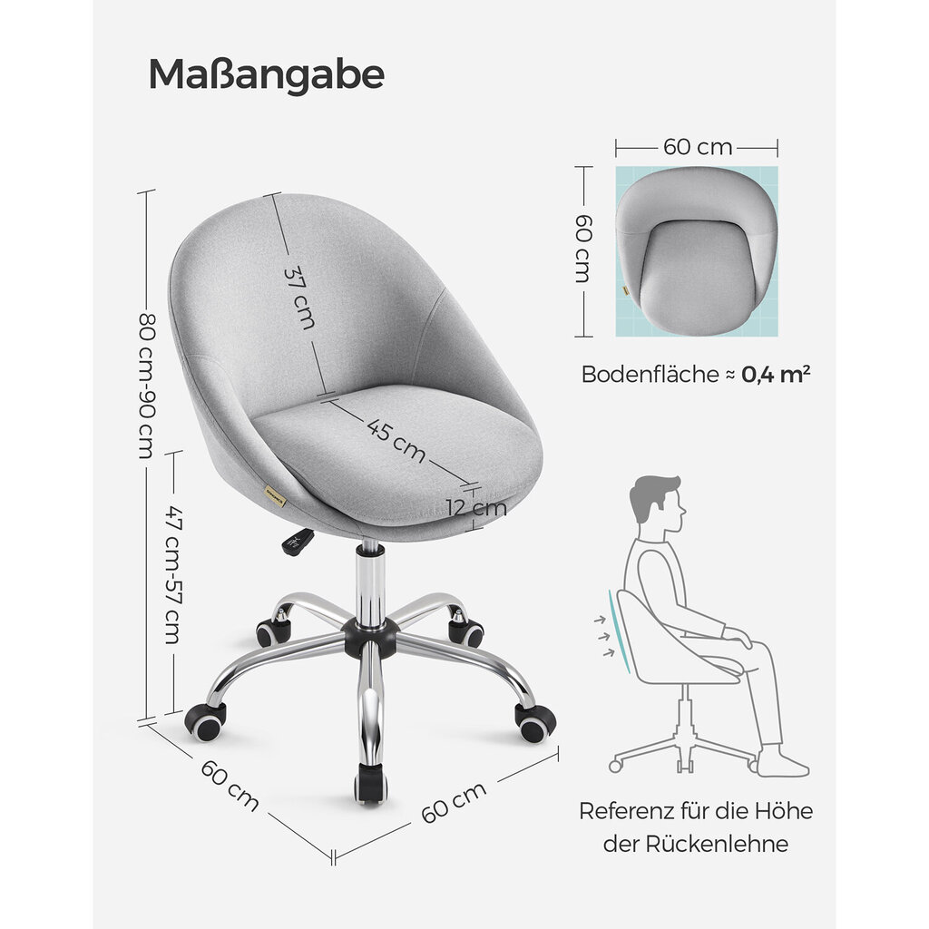 Kontoritool Songmics, helehall hind ja info | Kontoritoolid | kaup24.ee