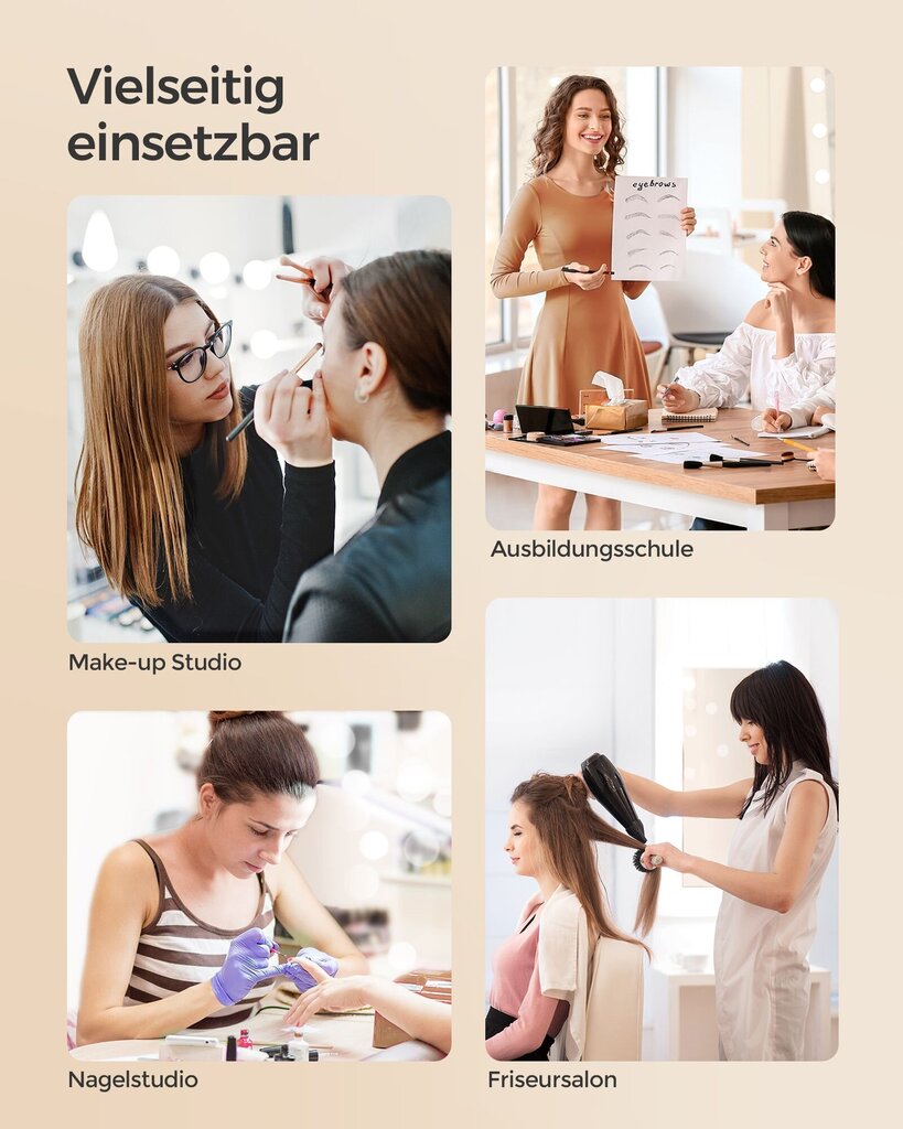 Kosmeetikakohver Songmics, roosa/kuldne цена и информация | Meigikotid, lauapeeglid | kaup24.ee