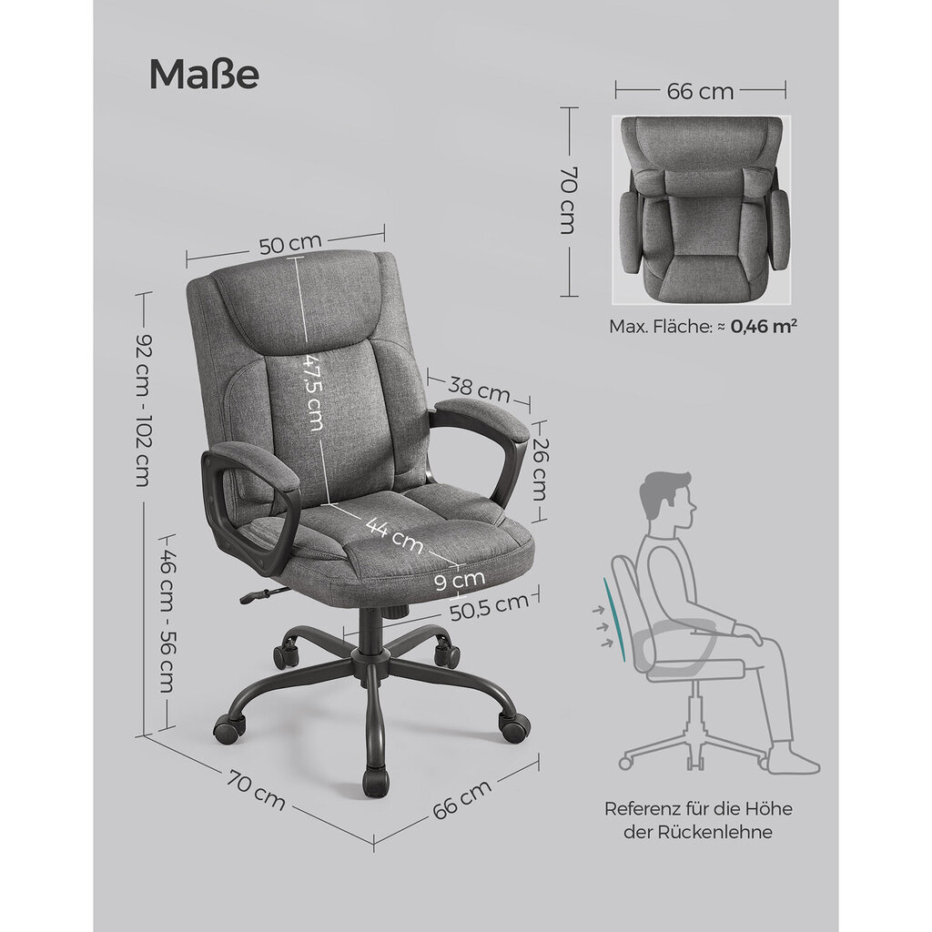 Kontoritool Songmics, must hind ja info | Kontoritoolid | kaup24.ee