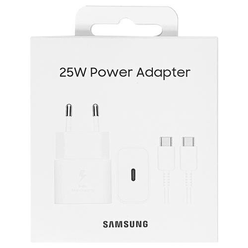 Laadija Samsung EP-T2510XWEGEU 25W + USB-C kaabel, valge hind ja info | Mobiiltelefonide laadijad | kaup24.ee