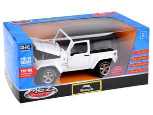 Игрушечный внедорожник Jeep Wrangler 1:32, белый цена и информация | Игрушки для мальчиков | kaup24.ee