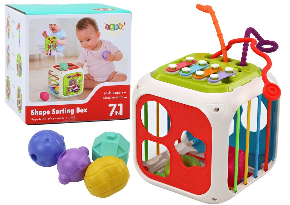 Hariv kuubikute sorteerija metallofoniga Lean Toys 7in1 цена и информация | Imikute mänguasjad | kaup24.ee