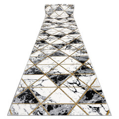 Бегун EMERALD эксклюзивный 1020 гламур, стильный Мрамор, треугольники черный / золото 80 cm цена и информация | Ковры | kaup24.ee