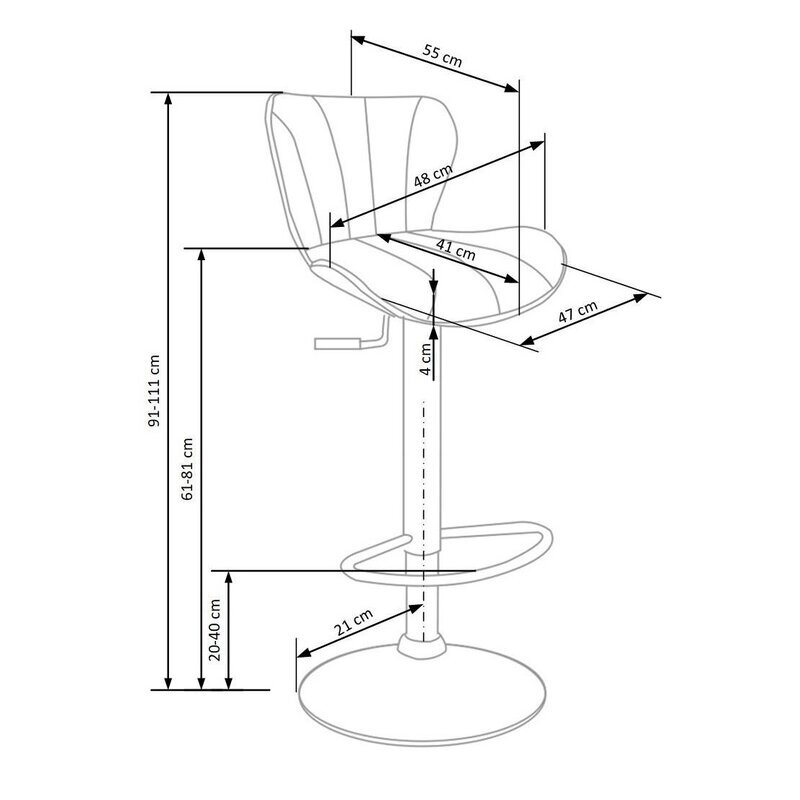 Baaritool Halmar H-69, must цена и информация | Söögitoolid, baaritoolid | kaup24.ee