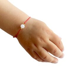 Детский браслет удачи из красной нити с камнем розового кварца цена и информация | Аксессуары для детей | kaup24.ee