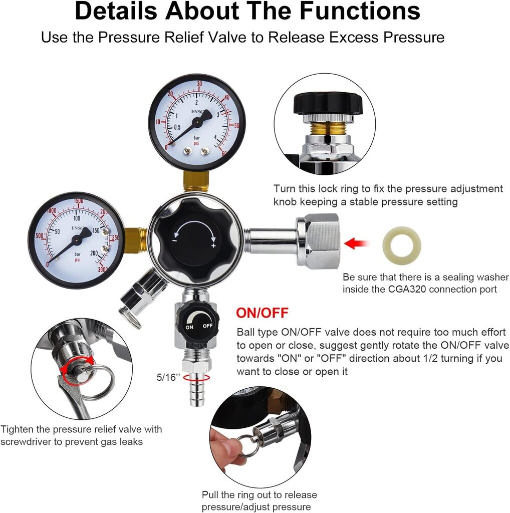 MRbrew Keg CO2 rõhuregulaator цена и информация | Käsitööriistad | kaup24.ee