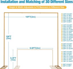 Fomcet Gold-10FT-F подставка для фона, 3 х 3 м.  цена и информация | Осветительное оборудование для фотосъемок | kaup24.ee