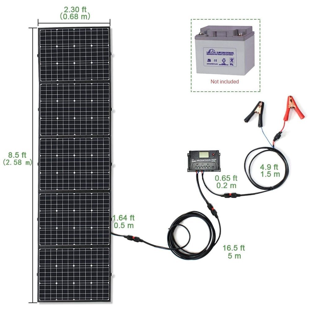 Kokkupandav ja kaasaskantav päikesepaneel Yingguang 300W 12V hind ja info | Päikeseenergiajaamade osad | kaup24.ee