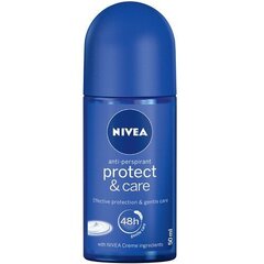 Rulldeodorant Nivea Protect & Care Roll-on Antiperspirant, 50ml цена и информация | Дезодоранты | kaup24.ee