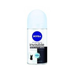 Rulldeodorant Nivea Invisible For Black & White Pure Roll-on Antiperspirant, 50ml цена и информация | Дезодоранты | kaup24.ee