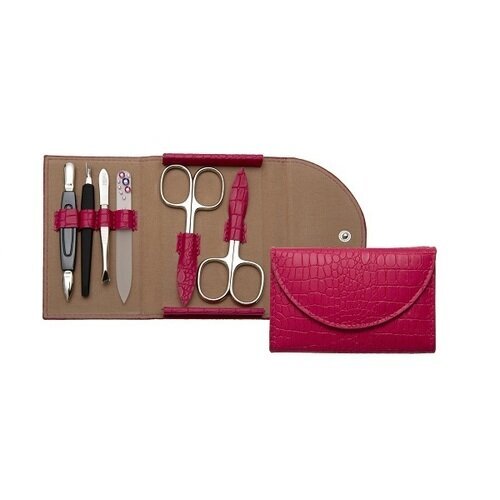 DuKaS PL 214R - Manicure set with round flap 6 pieces Premium Line цена и информация | Maniküüri ja pediküüri tarvikud | kaup24.ee