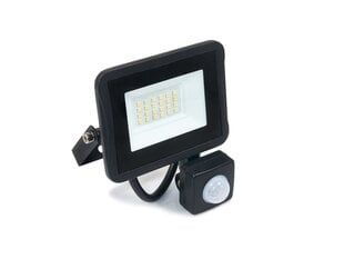 LED prožektor - liikumisandur halogeen, 20W, must, soe valge hind ja info | Taskulambid, prožektorid | kaup24.ee