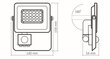 LED prožektor - liikumisandur halogeen, 20W, valge, neutraalvalge hind ja info | Taskulambid, prožektorid | kaup24.ee