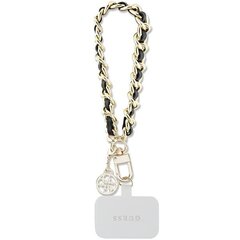 Guess GUOUCHSAMC4K Universal Hand Strap czarny|black Saffiano Chain 4G Charm цена и информация | Держатели для телефонов | kaup24.ee