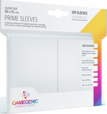Kaardiümbrised Gamegenic White Prime Card Sleeves, 100 tk. hind ja info | Lauamängud ja mõistatused | kaup24.ee