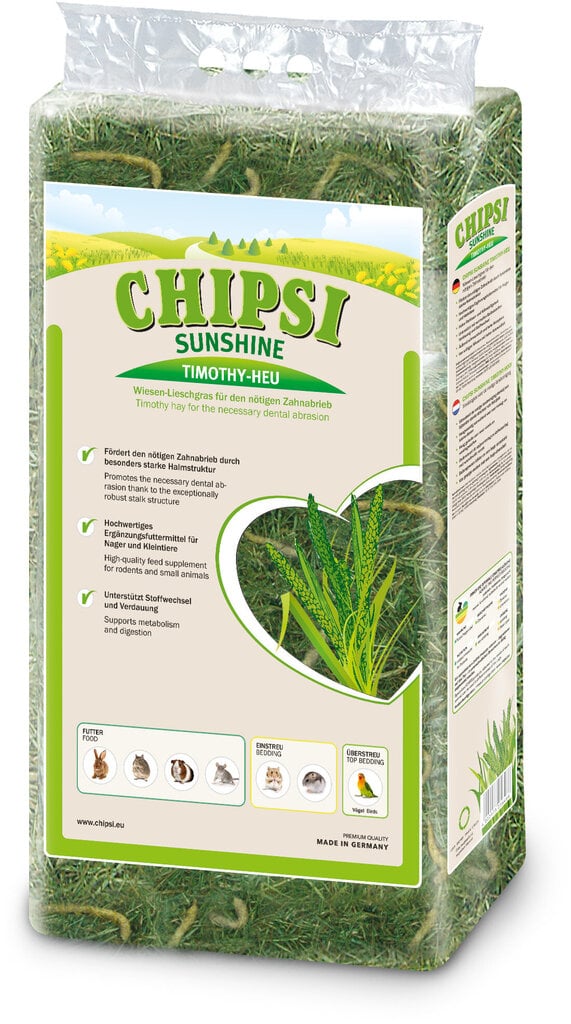 Chipsi Sunshine Timothy hein 0,8kg цена и информация | Põhk ja hein väikeloomadele | kaup24.ee