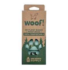 Komposteeritavad hügieenikotid koertele Woof!, 60 tk hind ja info | Hooldusvahendid loomadele | kaup24.ee