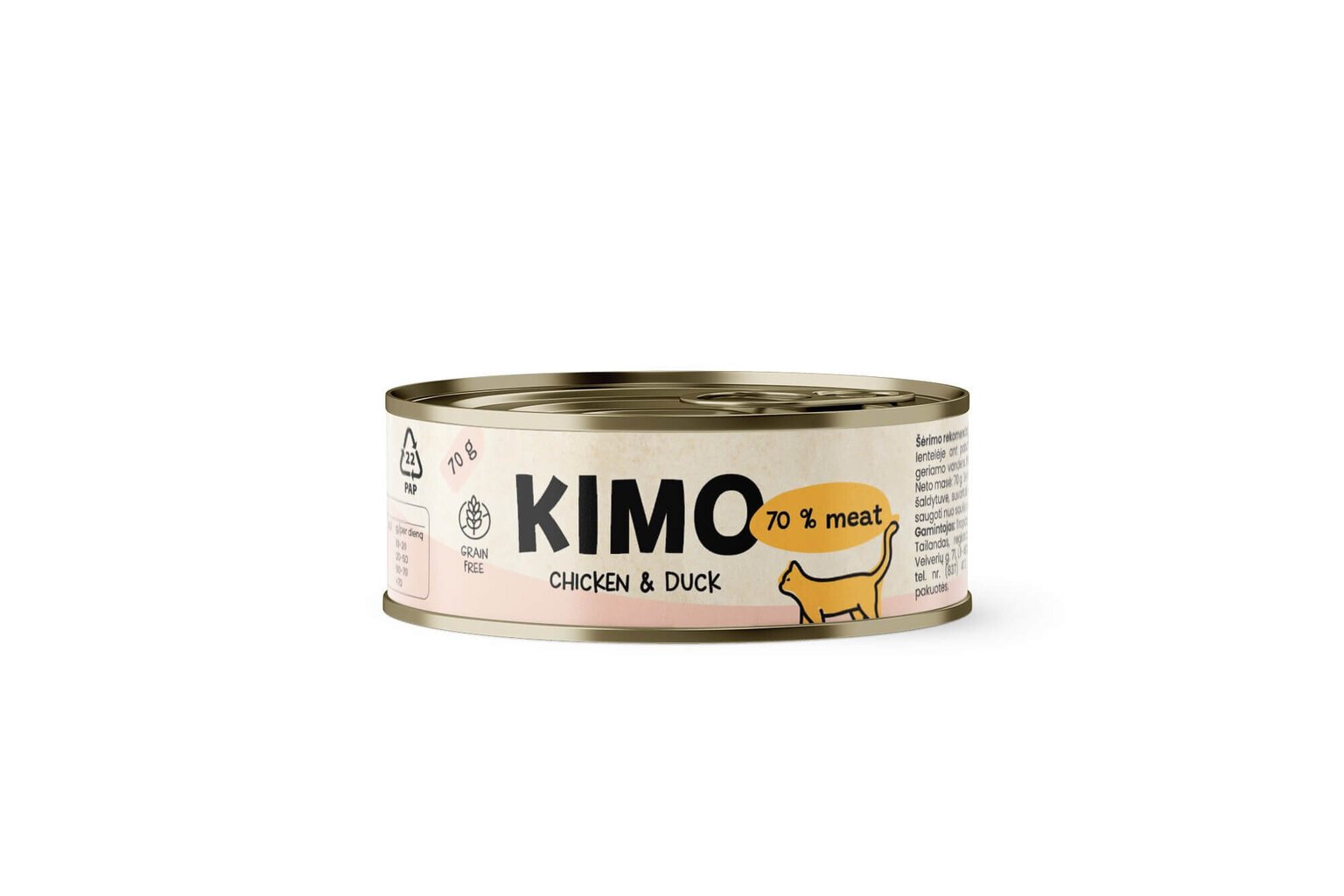 Konserv kassidele Kimo Chicken & Duck, 70g цена и информация | Konservid kassidele | kaup24.ee