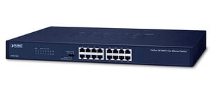 PLANET FNSW-1601 switch di rete No gestito Fast Ethernet (10/100) Nero 1U Unmanaged Fast Ethernet (10/100) Blue цена и информация | Коммутаторы (Switch) | kaup24.ee