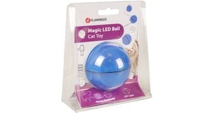 Led pall kassidele Flamingo Magic, sinine, 6,5 cm hind ja info | Mänguasjad kassidele | kaup24.ee