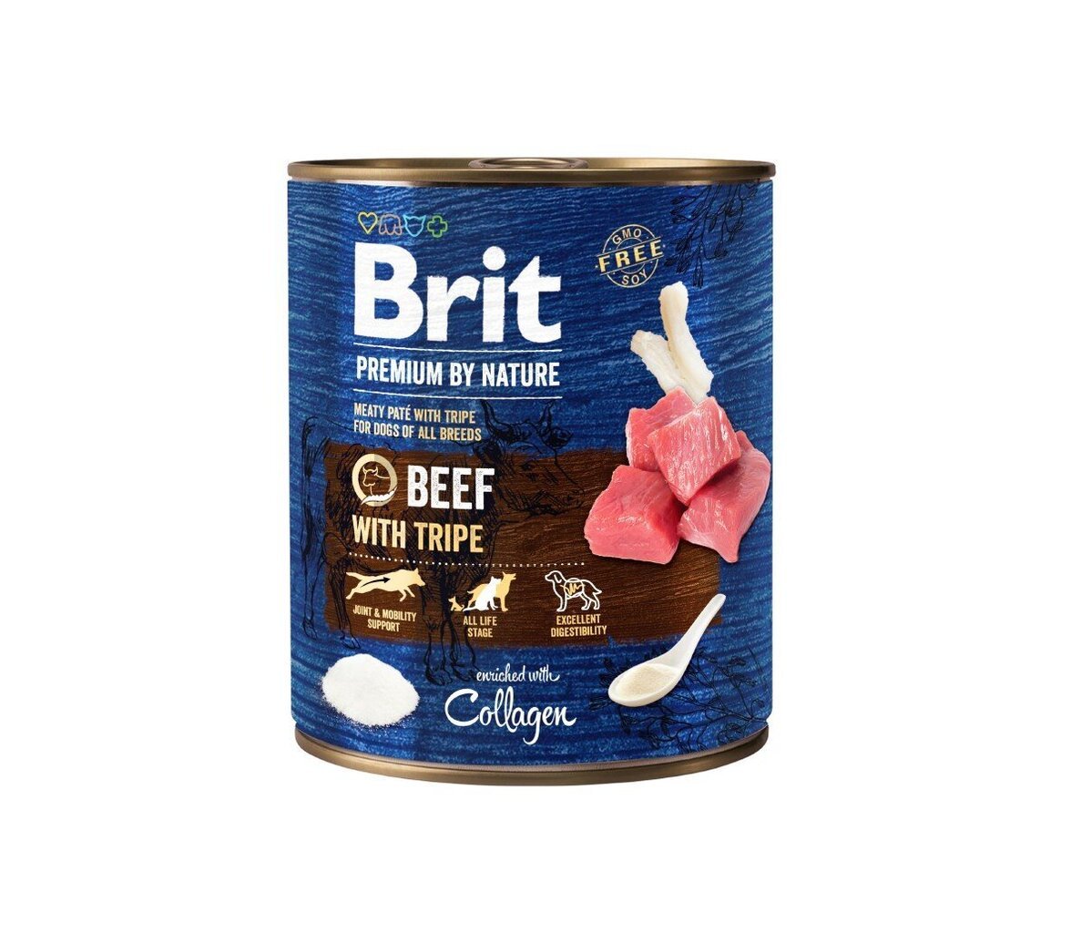 Brit Premium Nature Beef koertele veiseliha ja soolikatega, 800g hind ja info | Kuivtoit koertele | kaup24.ee