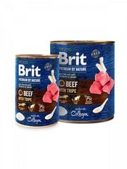 Brit Premium Nature Beef koertele veiseliha ja soolikatega, 800g цена и информация | Сухой корм для собак | kaup24.ee