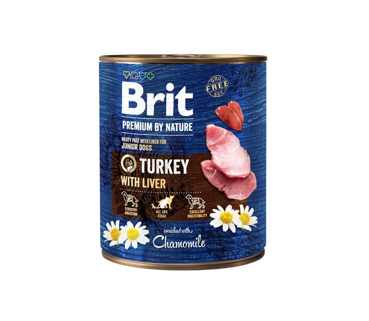 "Brit Premium By Nature" Türgi ja maksakonservide karp 800g hind ja info | Kuivtoit koertele | kaup24.ee