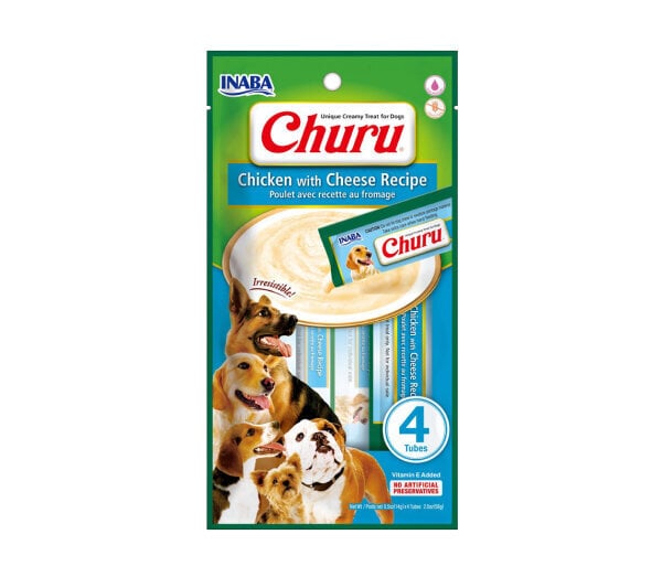 Inaba Churu maius koertele kana ja juustuga, 4x14 g цена и информация | Maiustused koertele | kaup24.ee
