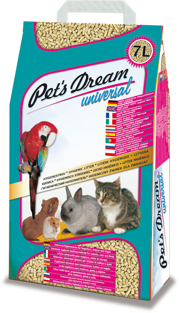 Pet's Dream Universal puidugraanulid 7L hind ja info | Kassiliiv | kaup24.ee