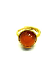 Серебряное позолоченное кольцо с янтарем Amber Storm цена и информация | Кольцо | kaup24.ee