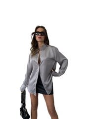Женская бело-серая рубашка оверсайз цена и информация | Женские блузки, рубашки | kaup24.ee