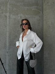 Белая атласная рубашка цена и информация | Женские блузки, рубашки | kaup24.ee
