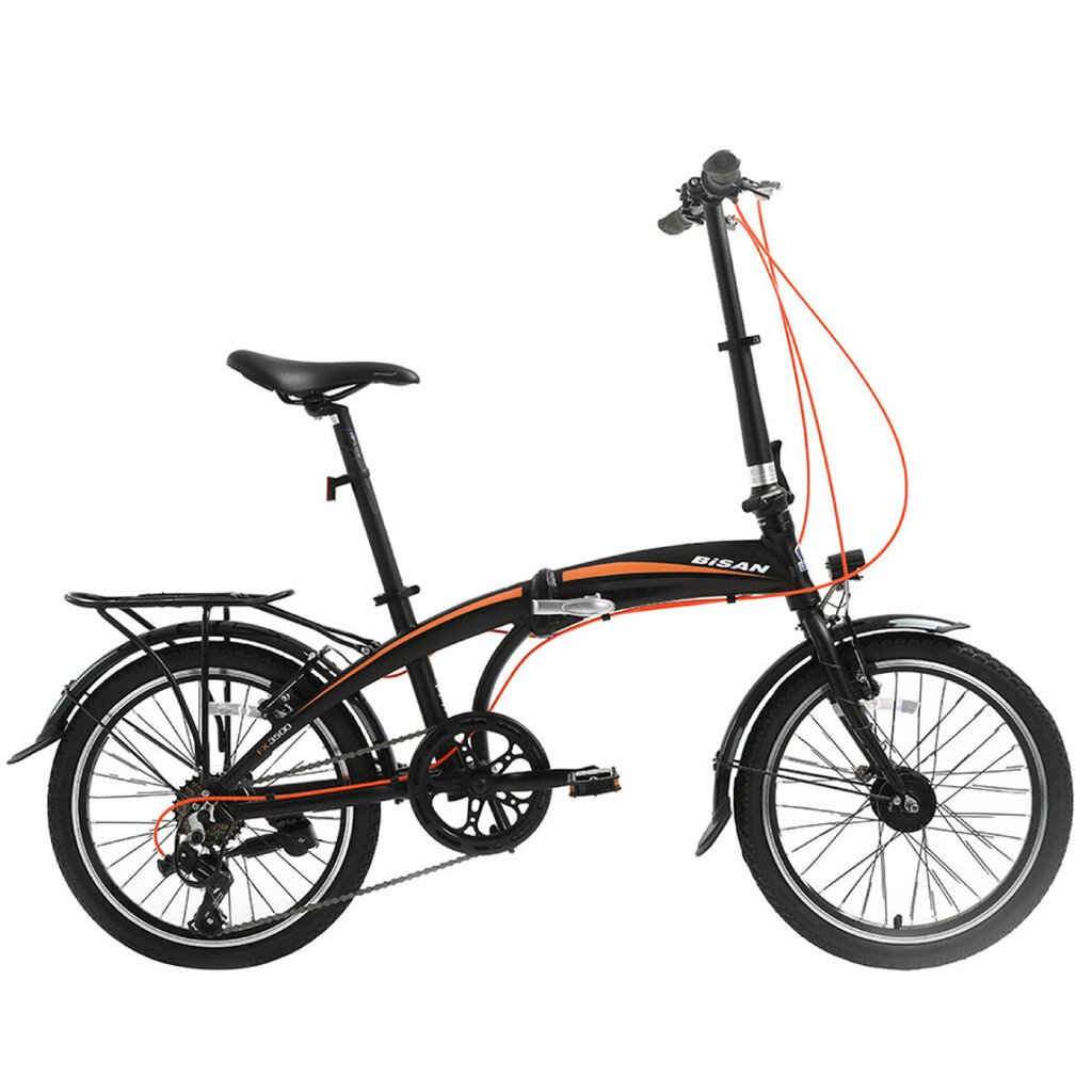 Kokkupandav jalgratas Bisan 20 FX3500 TRN (PR10010251), must/oranž цена и информация | Jalgrattad | kaup24.ee