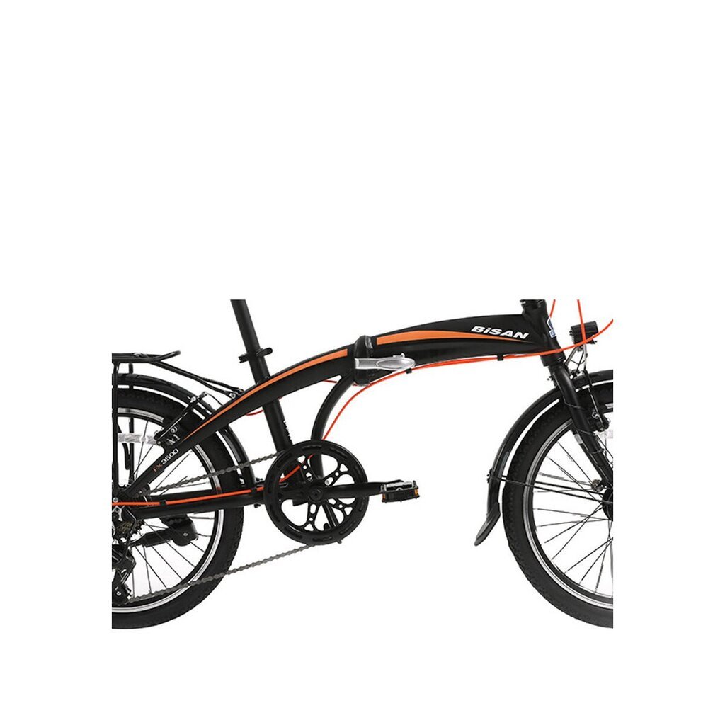 Kokkupandav jalgratas Bisan 20 FX3500 TRN (PR10010251), must/oranž hind ja info | Jalgrattad | kaup24.ee