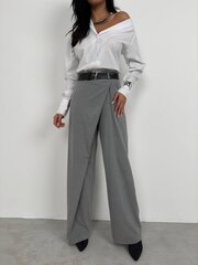 Классические брюки с поясом для женщин, серые цена и информация | Штаны женские | kaup24.ee