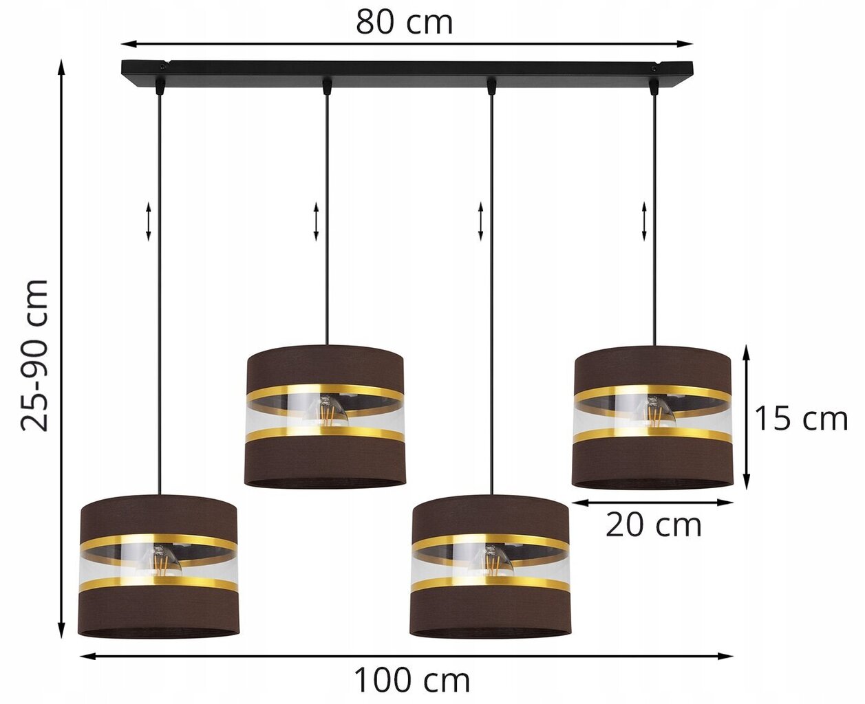 LightHome rippvalgusti Elegance Gold цена и информация | Rippvalgustid | kaup24.ee